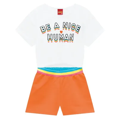 Conjunto Infantil Kyly Estampa Be A Nice Human Conjunto Infantil Kyly Estampa Be A Nice Human